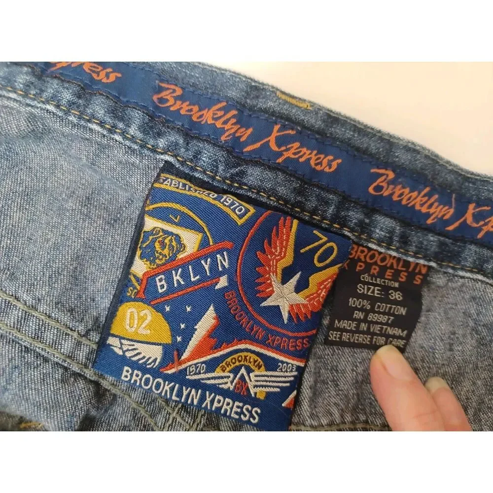 Brooklyn Xpress Patchwork Y2K Style Skaters Shorts‎ Mens Size 36